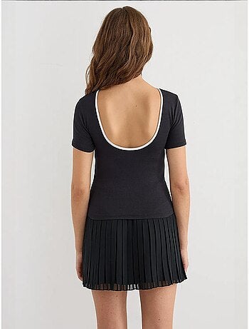 Camiseta básica de jersey con espalda abierta hiccup