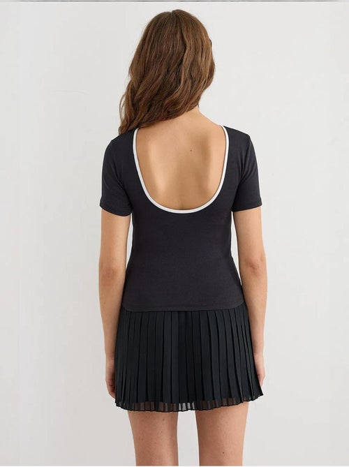 Camiseta básica de jersey con espalda abierta hiccup - Kiabi