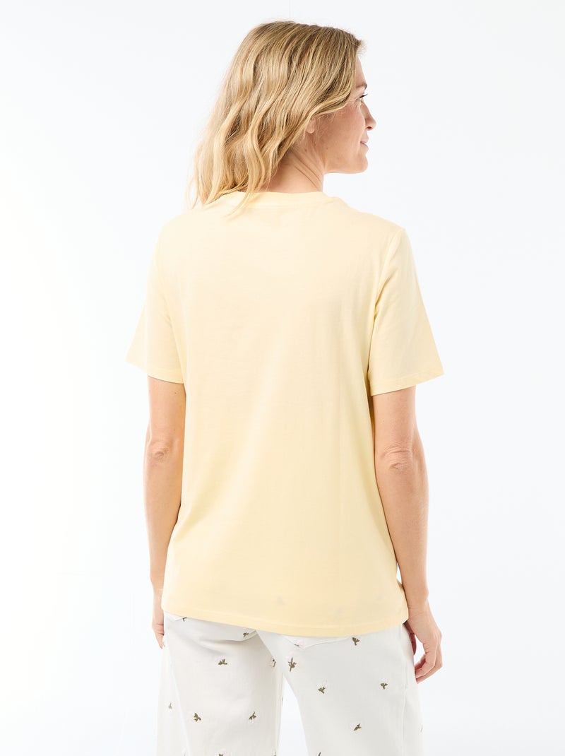 Camiseta básica de lactancia de manga corta Amarillo - Kiabi