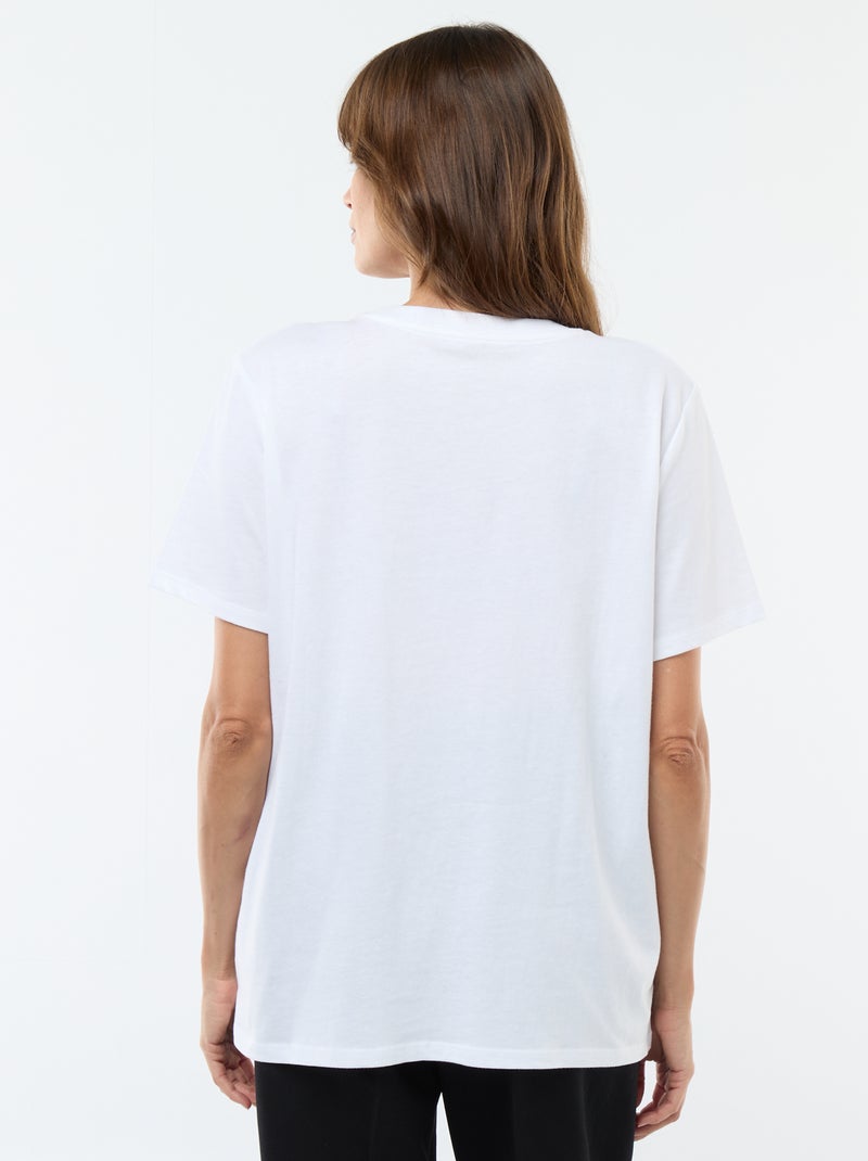 Camiseta básica de lactancia de manga corta Blanco - Kiabi