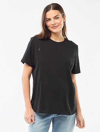 Camiseta básica de lactancia de manga corta