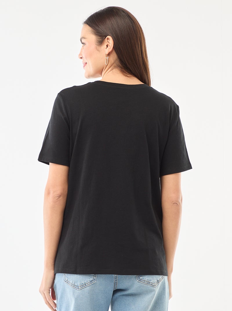 Camiseta básica de lactancia de manga corta Negro - Kiabi