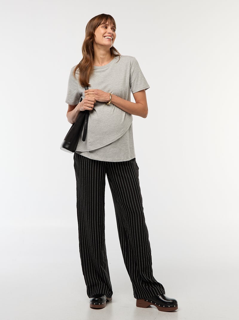 Camiseta básica de lactancia Gris - Kiabi