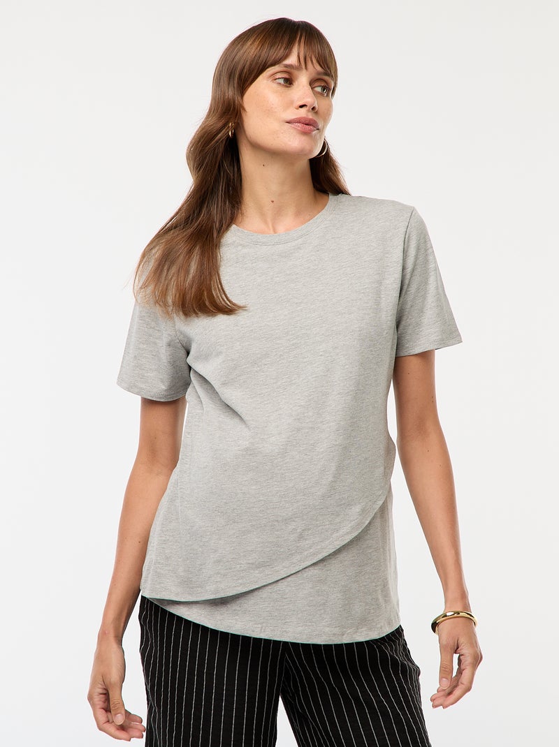 Camiseta básica de lactancia Gris - Kiabi