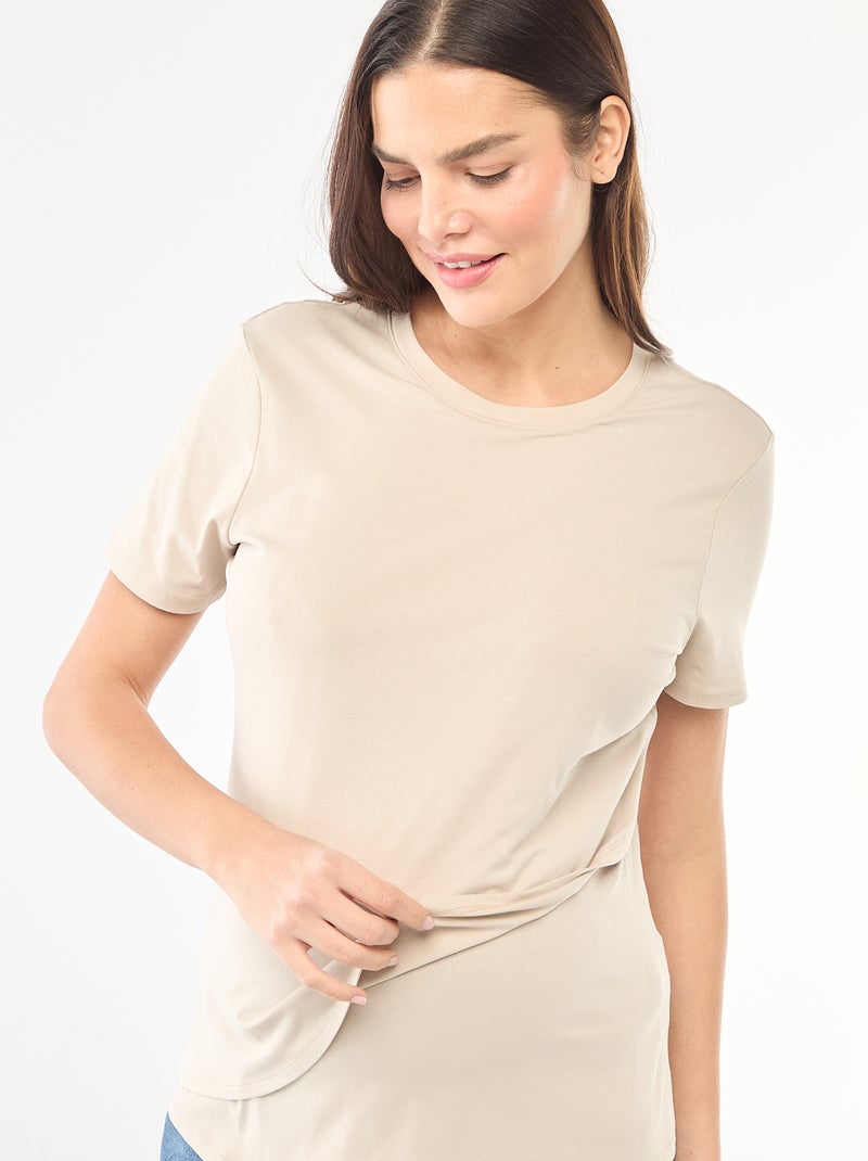 Camiseta básica de lactancia Gris - Kiabi