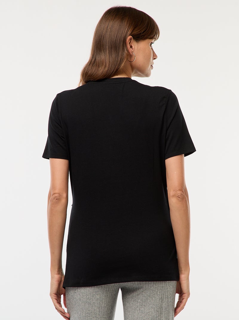 Camiseta básica de lactancia Negro - Kiabi