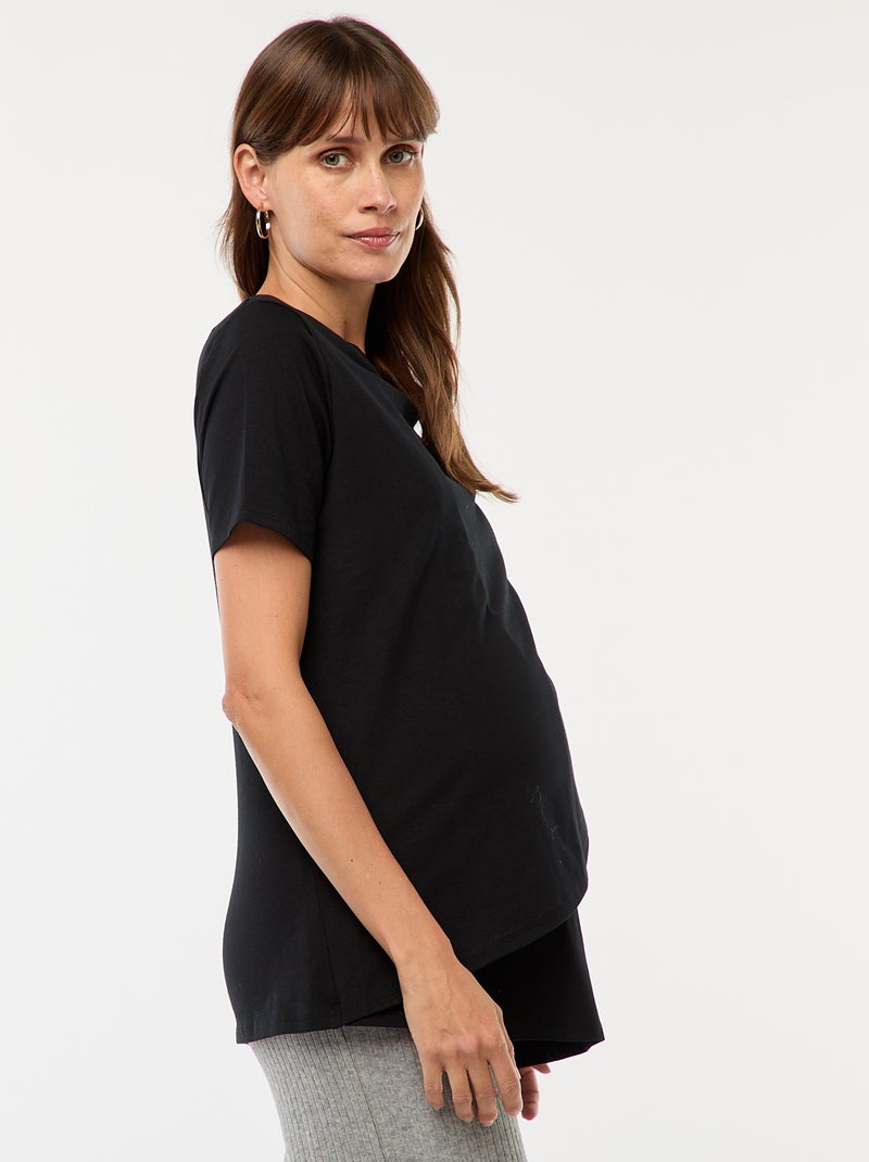 Camiseta básica de lactancia Negro - Kiabi