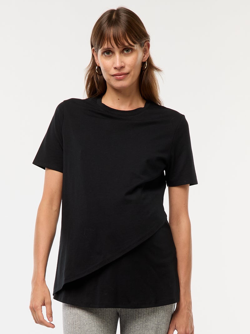Camiseta básica de lactancia Negro - Kiabi