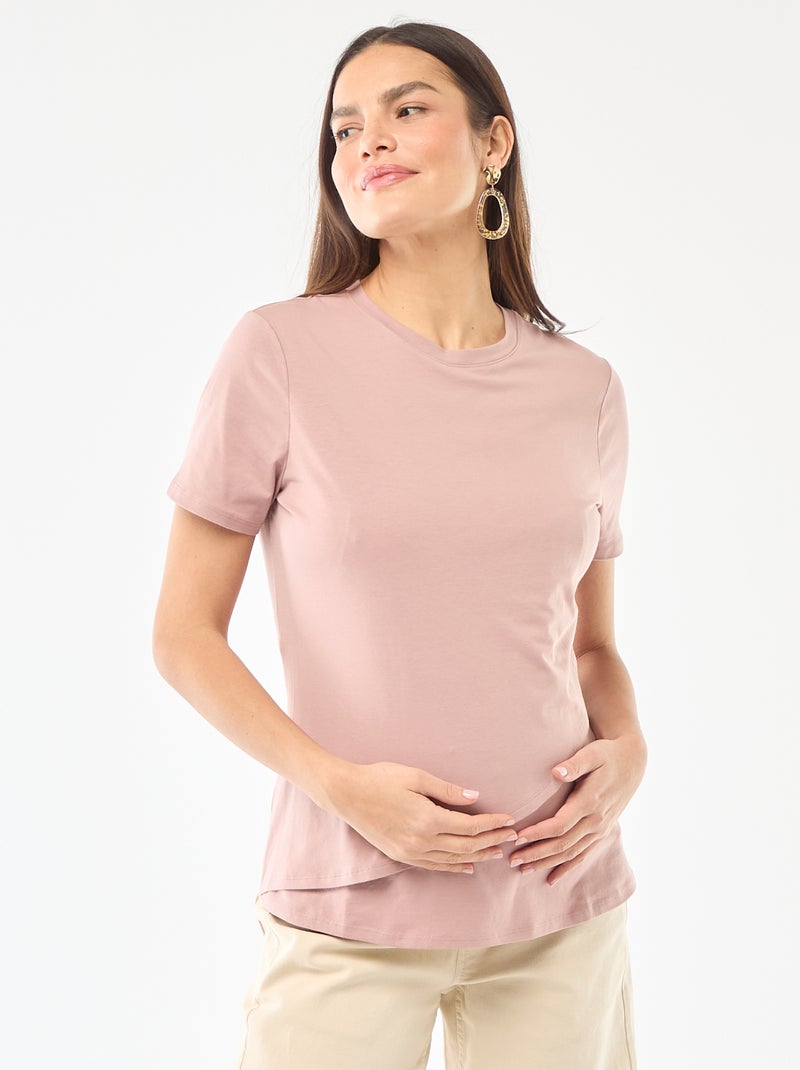 Camiseta básica de lactancia Rosa - Kiabi