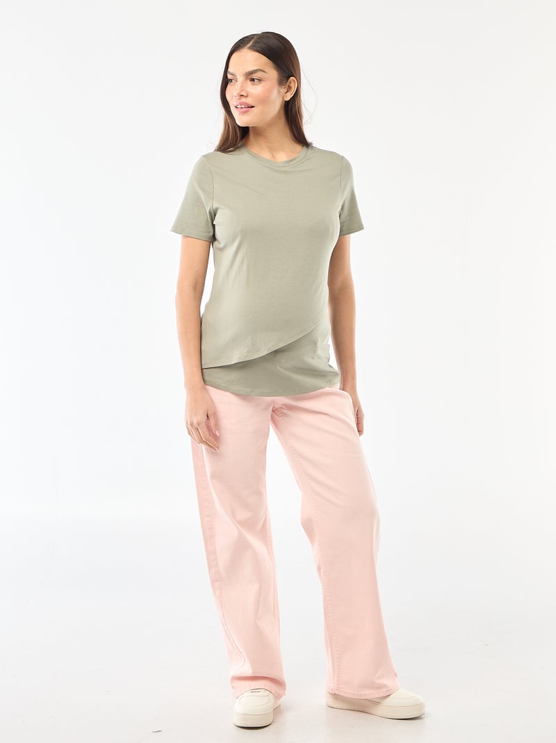 Camiseta básica de lactancia Verde - Kiabi