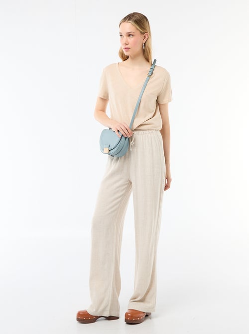 Camiseta básica de manga corta con cuello en pico - Kiabi