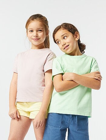 Camiseta básica de manga corta con cuello redondo