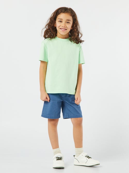 Camiseta básica de manga corta con cuello redondo - Kiabi