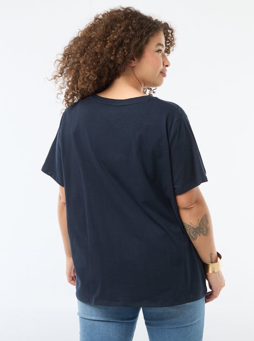 Camiseta básica de manga corta y cuello en pico - Kiabi