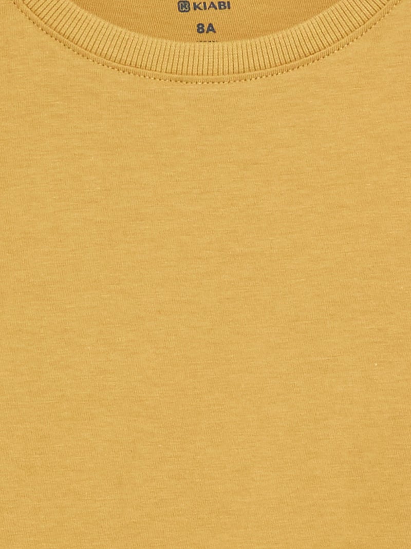 Camiseta básica de manga larga Amarillo - Kiabi