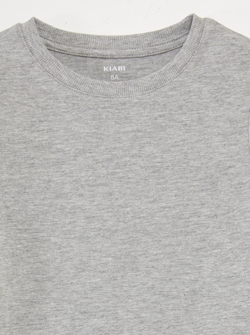 Camiseta básica de manga larga GRIS - Kiabi