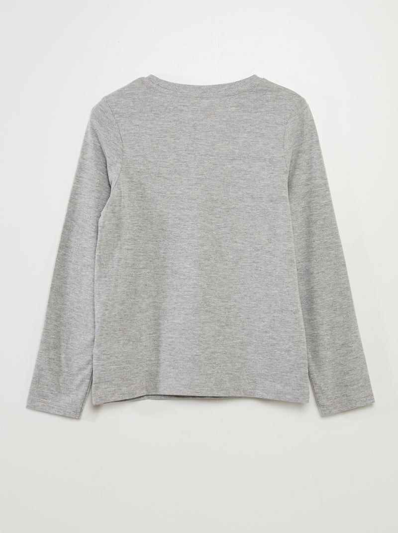 Camiseta básica de manga larga GRIS - Kiabi