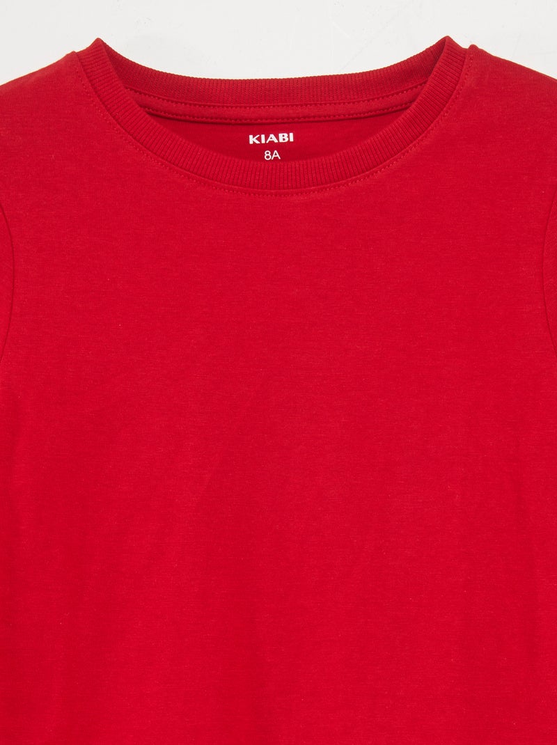 Camiseta básica de manga larga ROJO - Kiabi