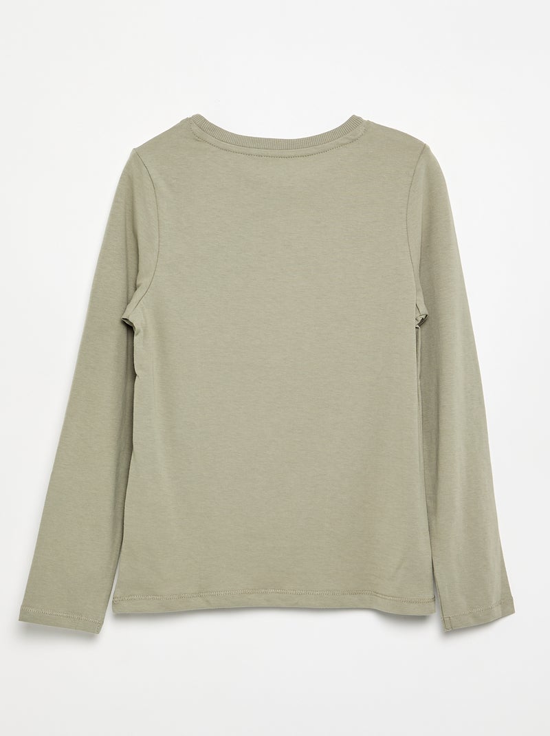 Camiseta básica de manga larga Verde - Kiabi