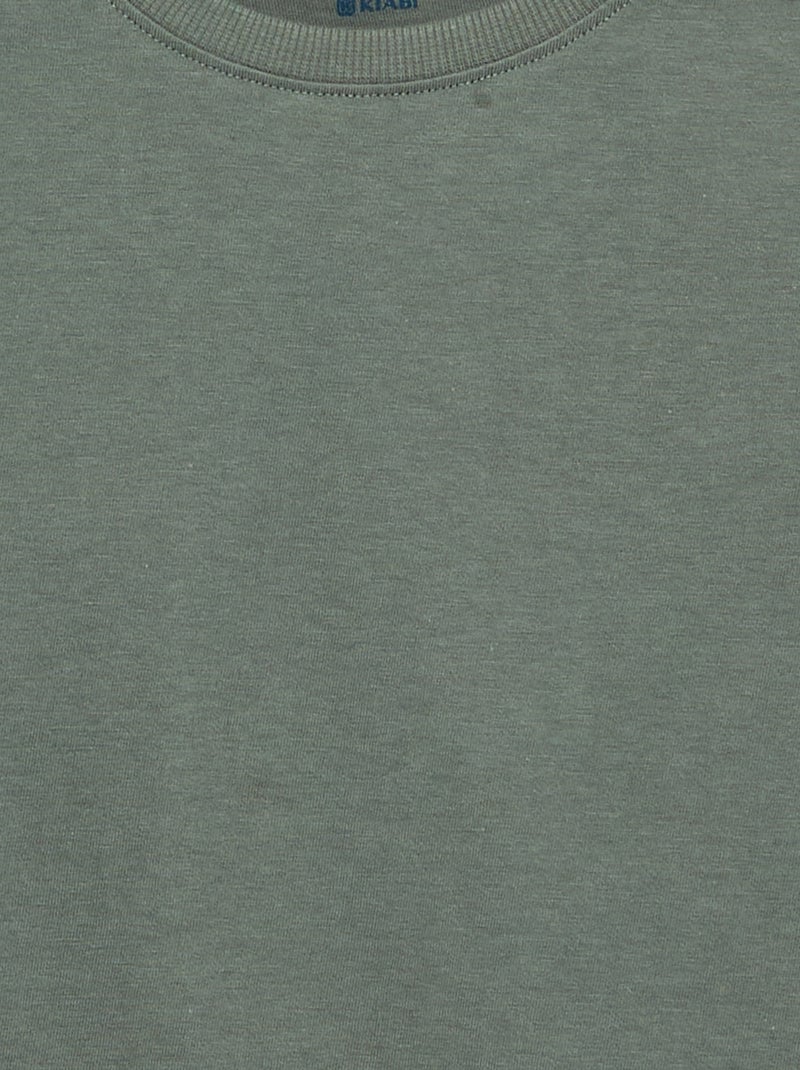 Camiseta básica de manga larga Verde - Kiabi