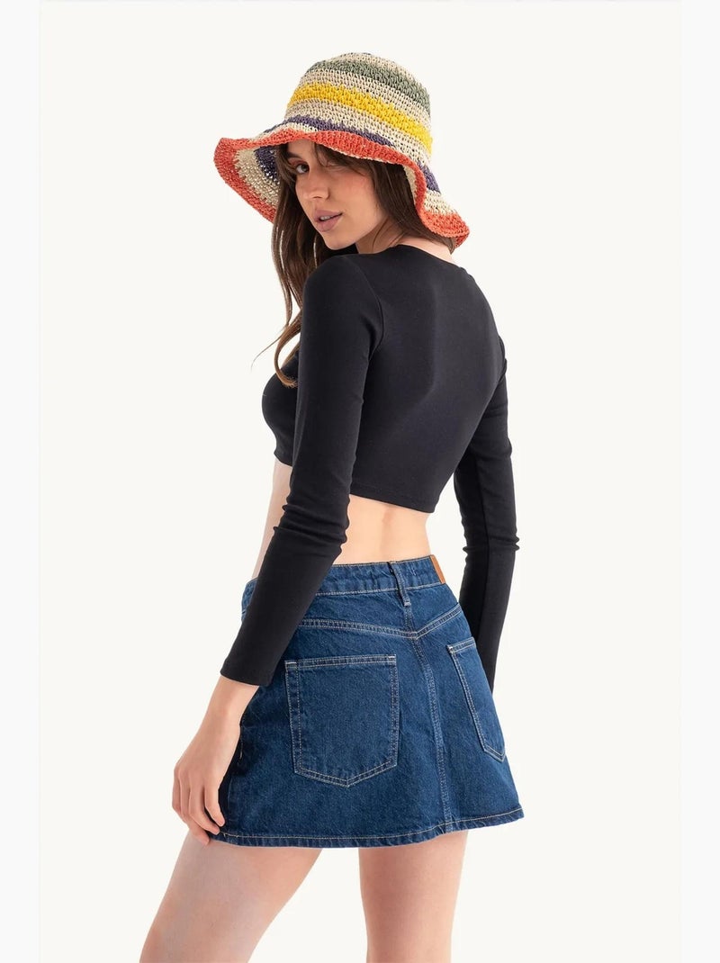 Camiseta básica de manga larga y escote redondo hiccup Negro - Kiabi