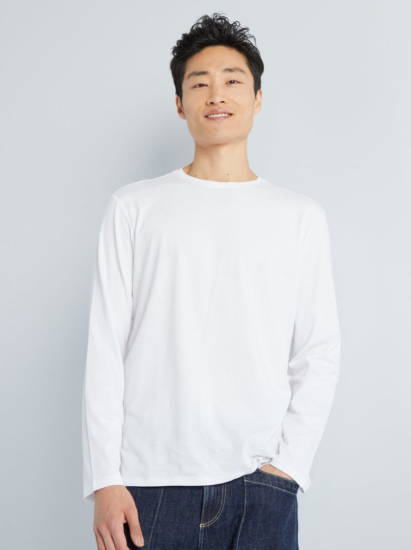 Camiseta básica de punto blanco - Kiabi
