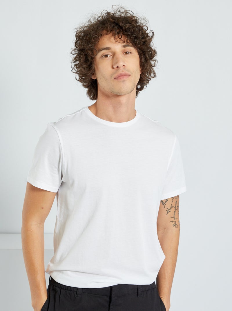 Camiseta básica de punto Blanco - Kiabi