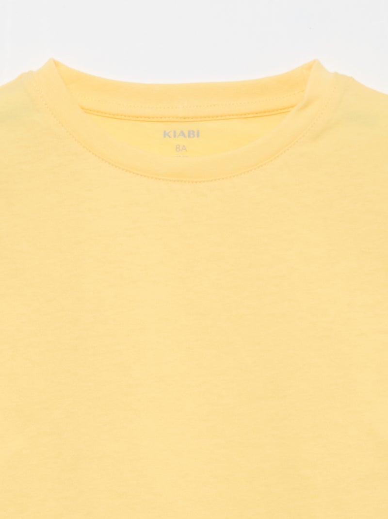 Camiseta básica de punto lisa Amarillo - Kiabi