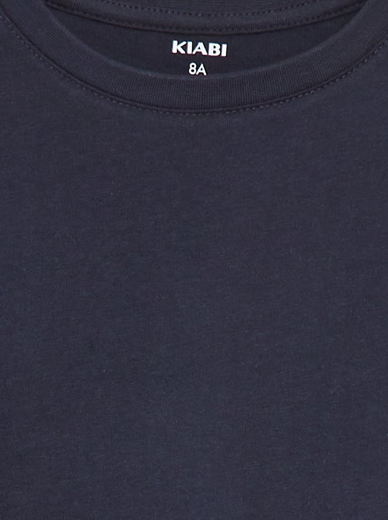 Camiseta básica de punto lisa AZUL - Kiabi