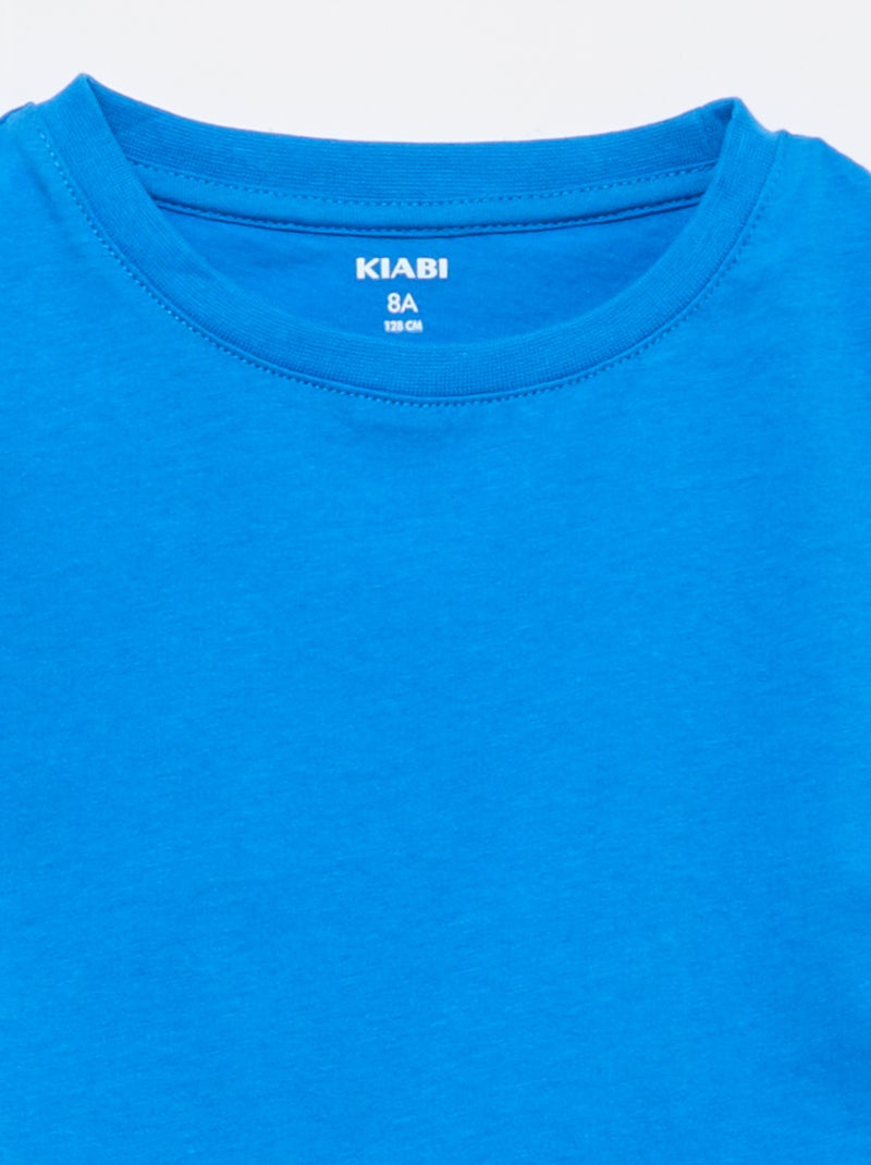 Camiseta básica de punto lisa Azul - Kiabi