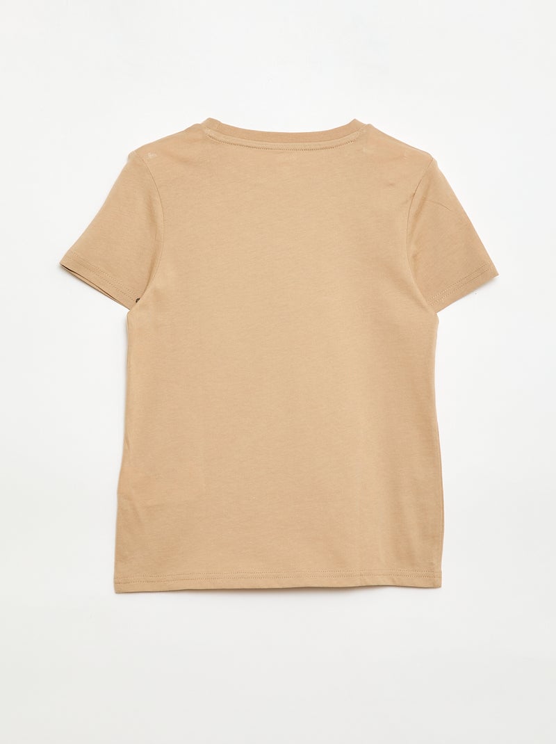 Camiseta básica de punto lisa Beige - Kiabi