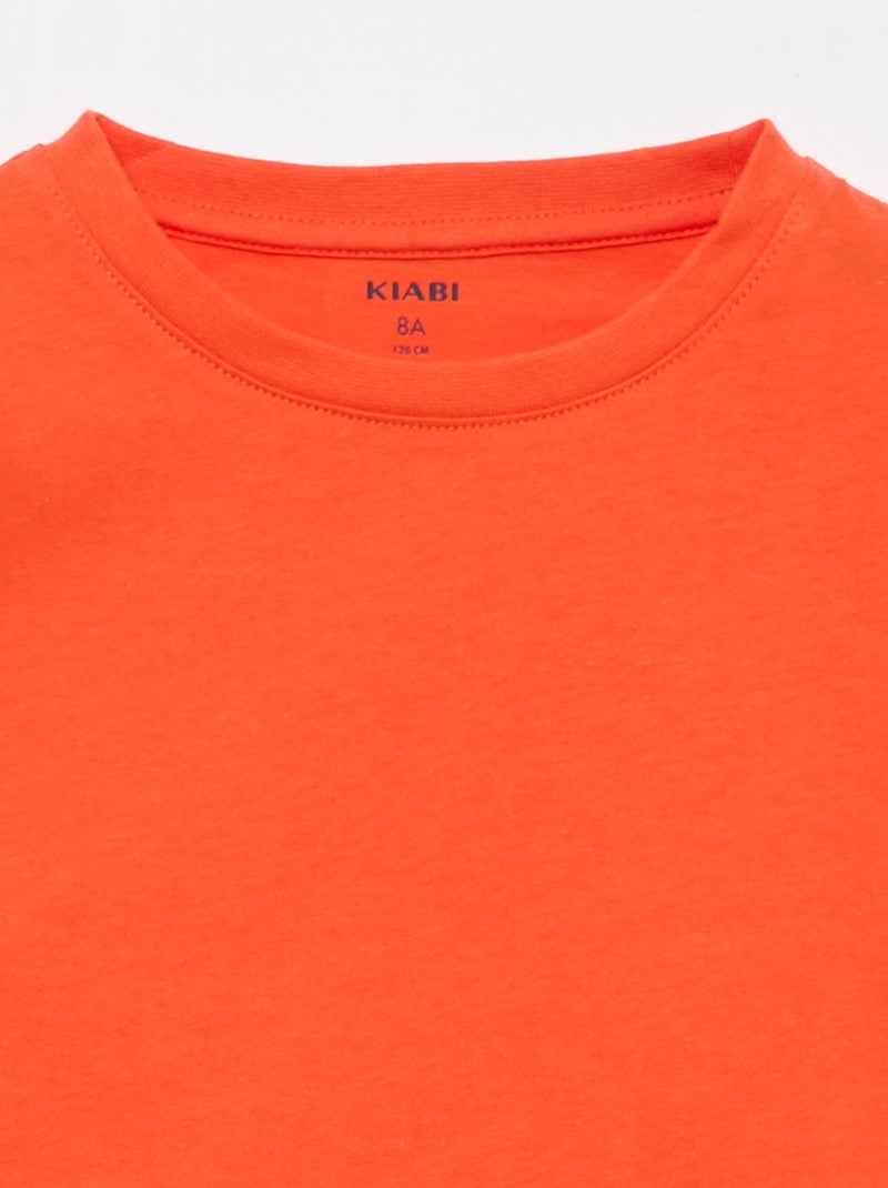 Camiseta básica de punto lisa Naranja - Kiabi