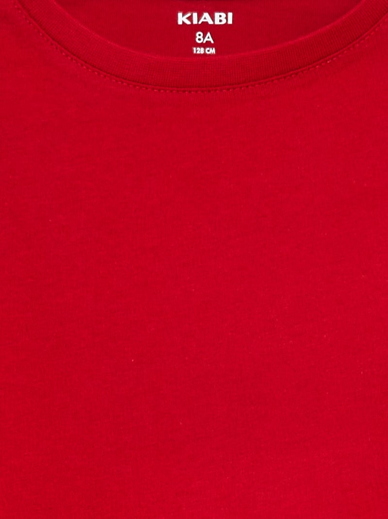 Camiseta básica de punto lisa ROJO - Kiabi
