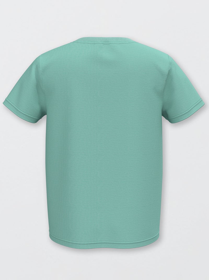 Camiseta básica de punto lisa verde gris - Kiabi