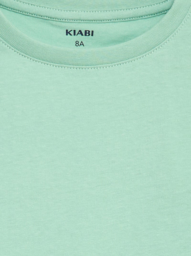 Camiseta básica de punto lisa Verde - Kiabi