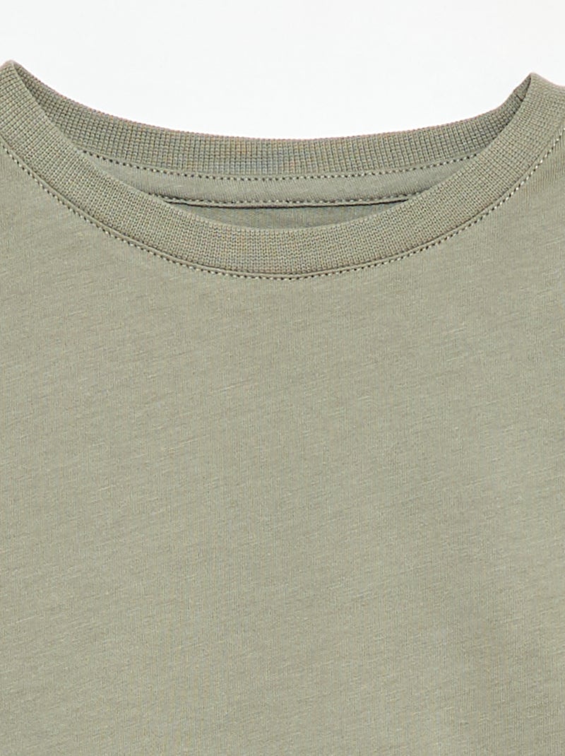 Camiseta básica de punto lisa Verde - Kiabi