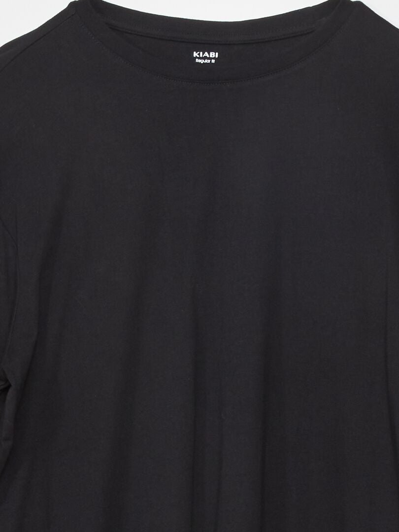 Camiseta básica de punto negro - Kiabi