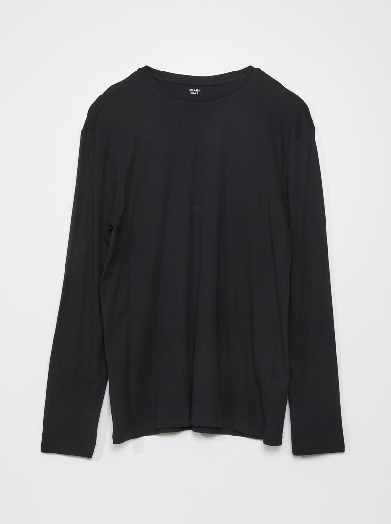 Camiseta básica de punto negro - Kiabi