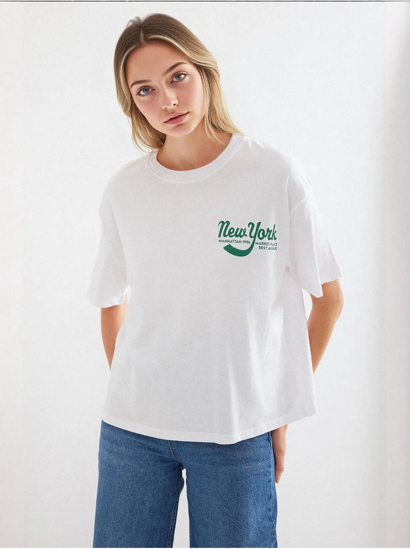 Camiseta básica estampada bdart Blanco - Kiabi