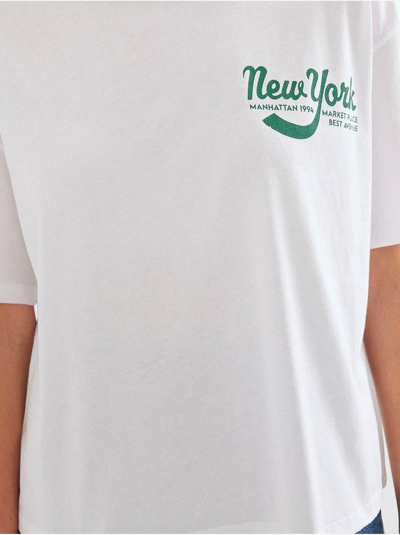 Camiseta básica estampada bdart Blanco - Kiabi