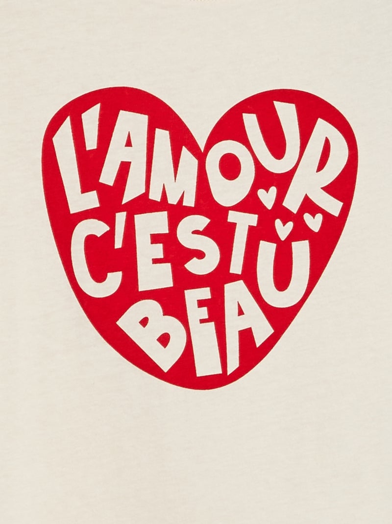 Camiseta básica estampada BEIGE - Kiabi