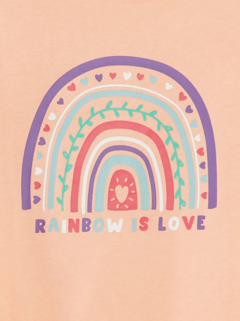 Camiseta básica estampada NARANJA - Kiabi