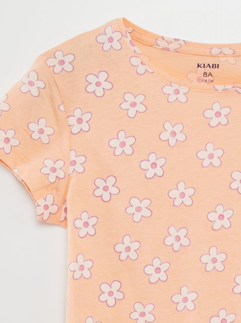 Camiseta básica estampada NARANJA - Kiabi