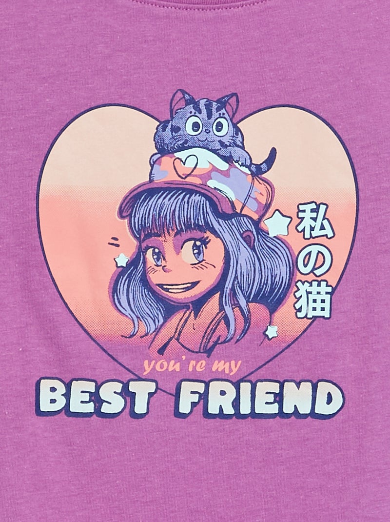 Camiseta básica estampada PURPURA - Kiabi