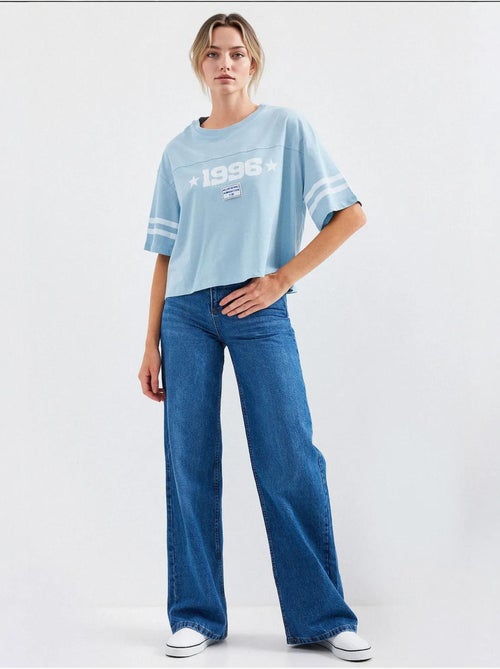 Camiseta básica extragrande estampada bdart - Kiabi Camiseta básica extragrande estampada bdart - Kiabi