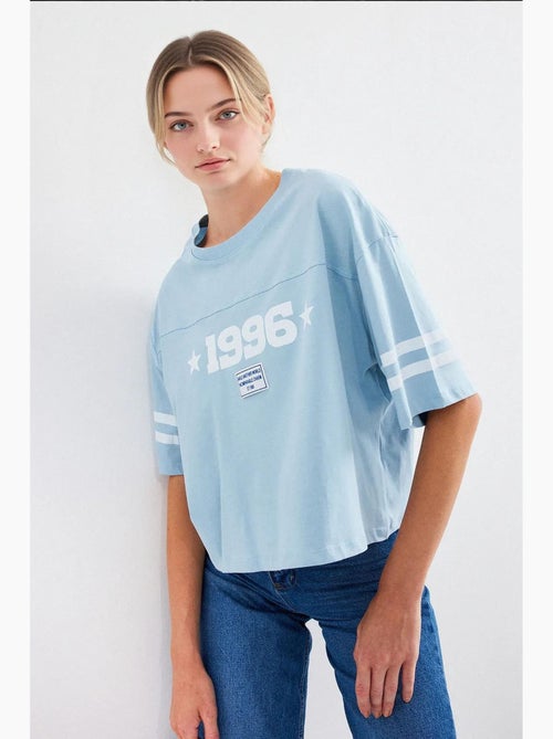 Camiseta básica extragrande estampada bdart - Kiabi Camiseta básica extragrande estampada bdart - Kiabi