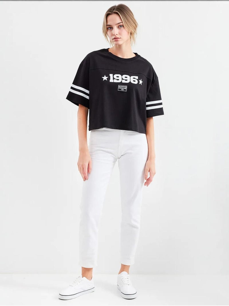 Camiseta básica extragrande estampada bdart Negro - Kiabi