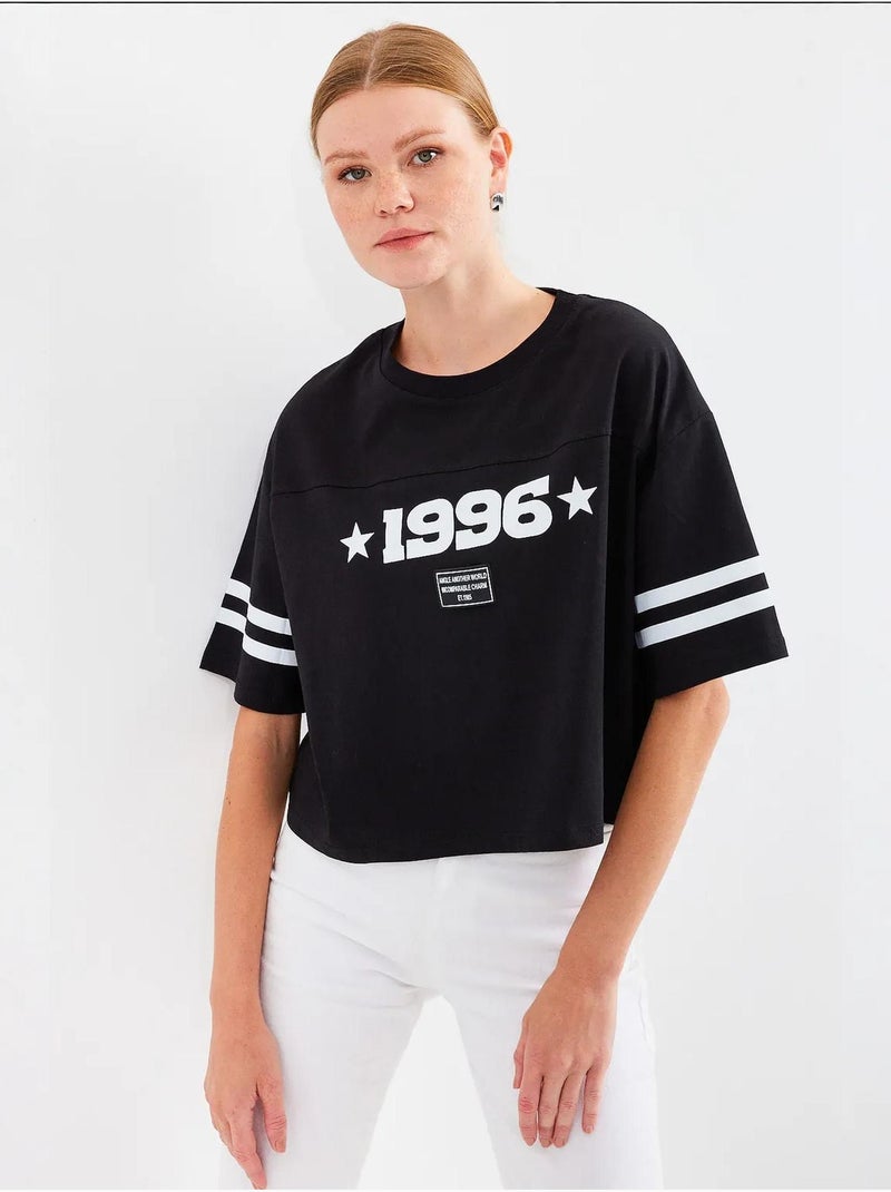 Camiseta básica extragrande estampada bdart Negro - Kiabi