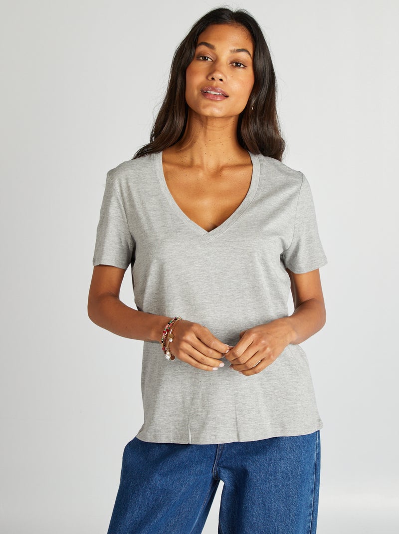 Camiseta básica GRIS - Kiabi