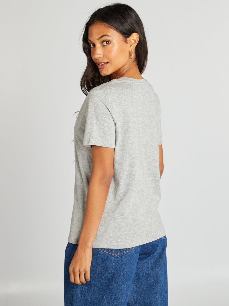 Camiseta básica GRIS - Kiabi